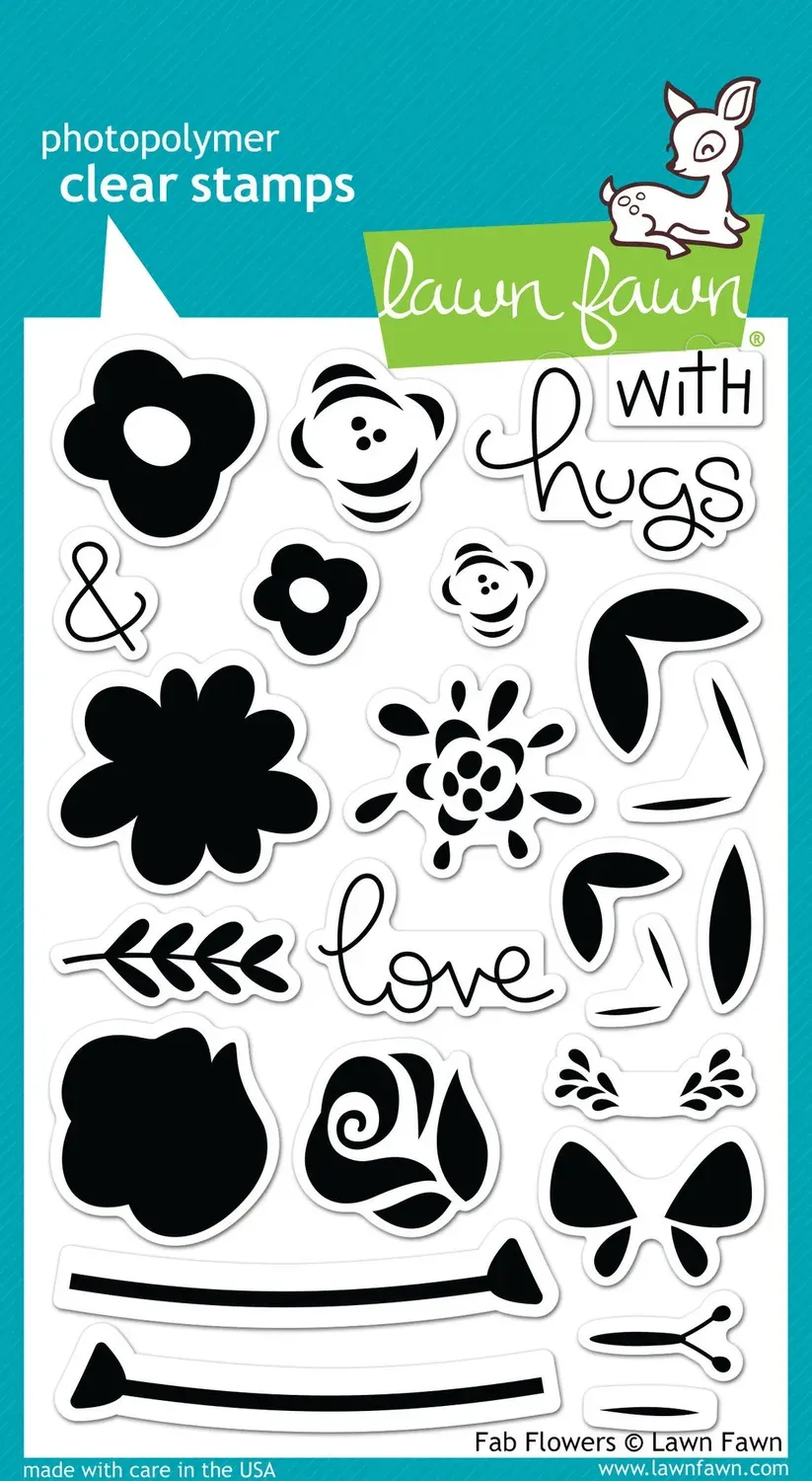 Lawn Fawn Fab Flowers Stempelset Blumen 3D-Layering