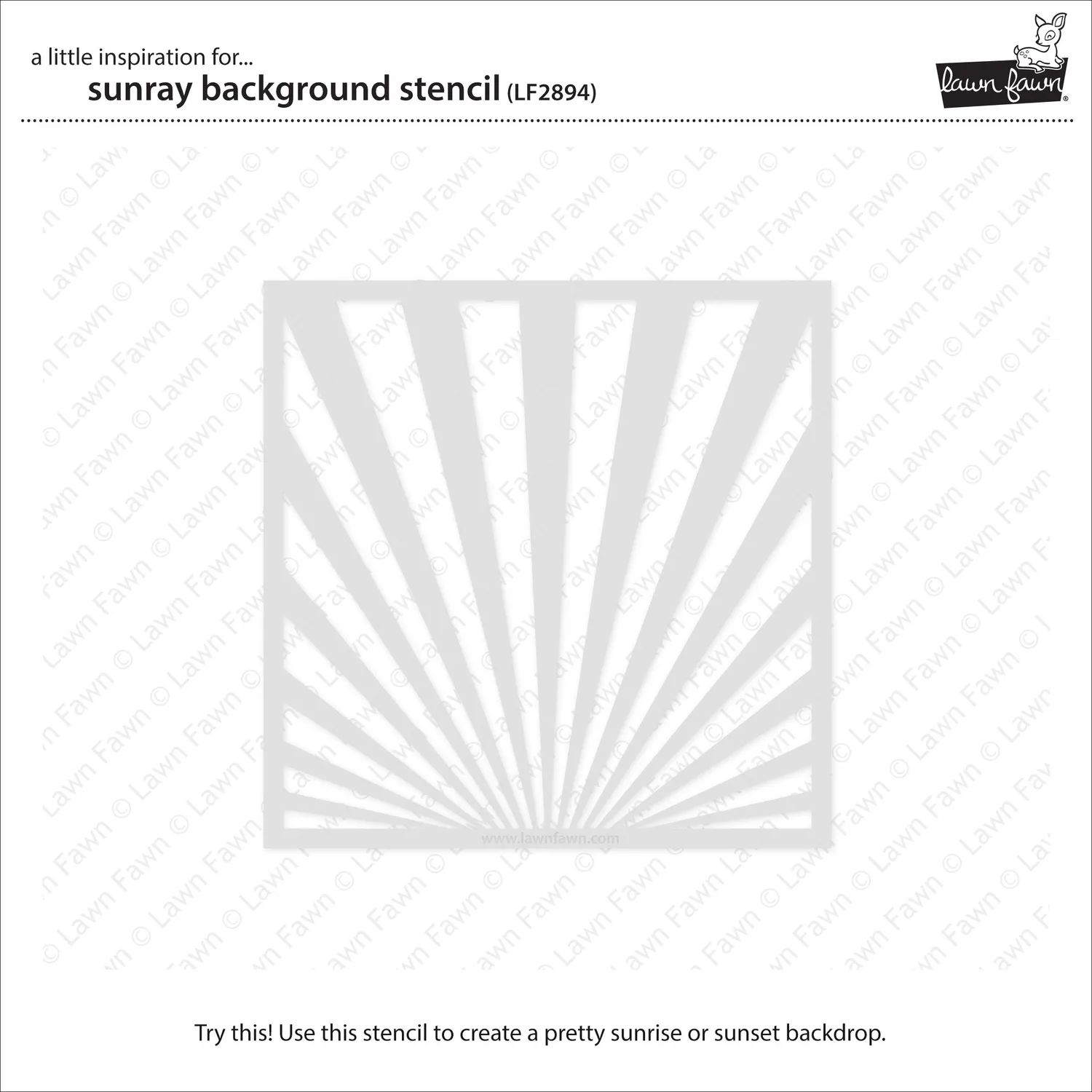 Lawn Fawn Sunray Background Stencil Schablone 15x15 cm