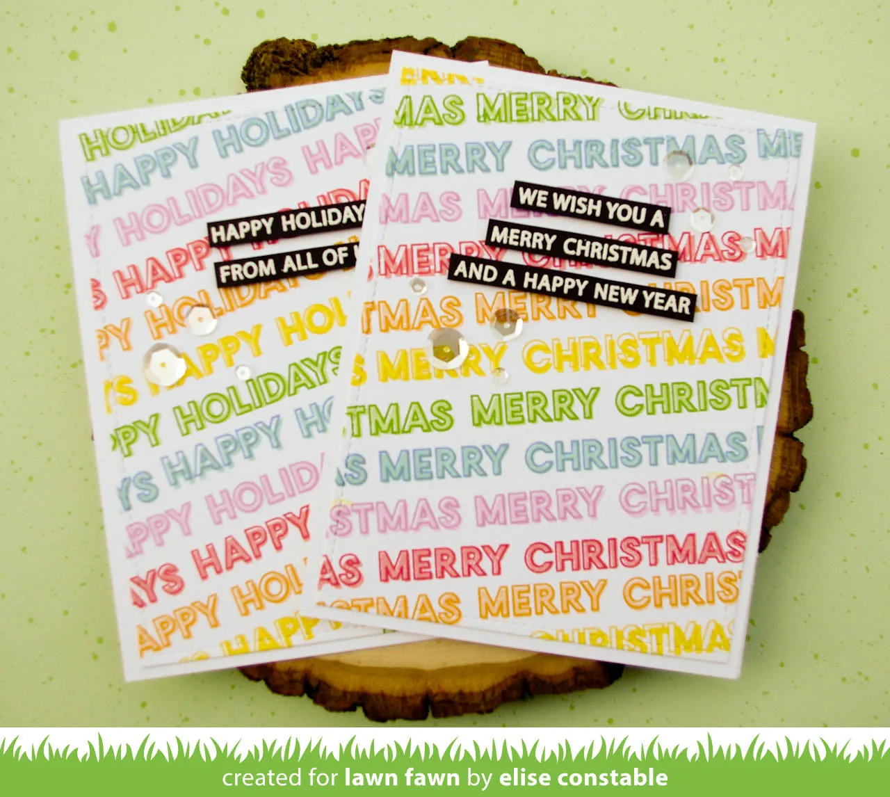 Lawn Fawn Offset Sayings Christmas Stempelset englisch