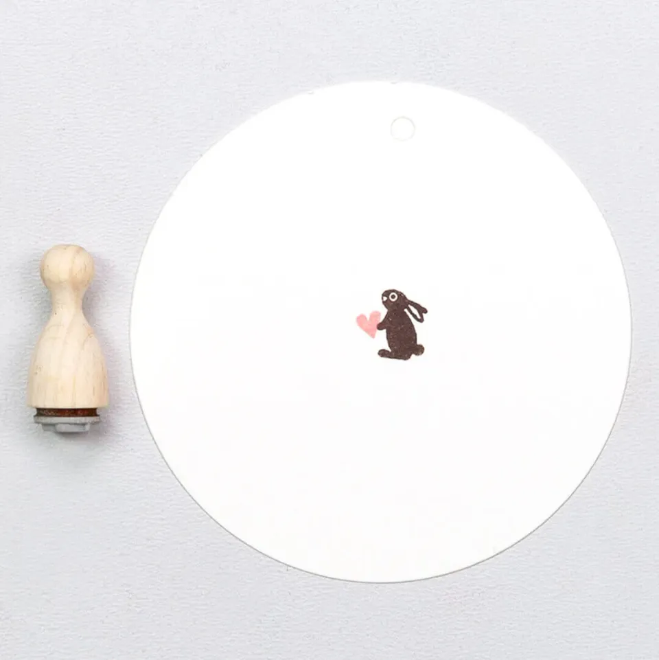 Perlenfischer Häschen stehend mini Stempel 7x10 mm