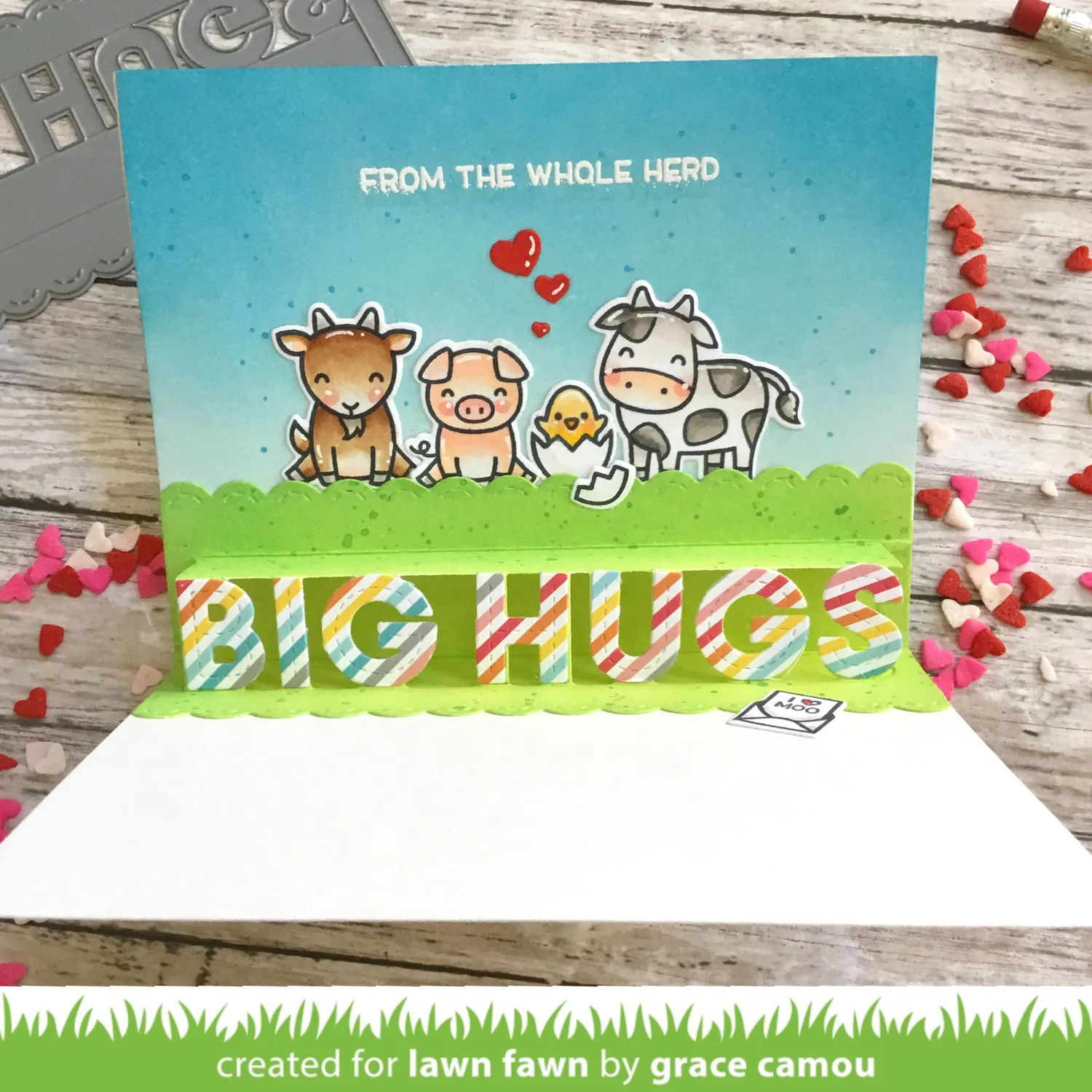 Lawn Fawn Lawn Cuts Pop-Up Big Hugs Stanzschablonen interaktiv