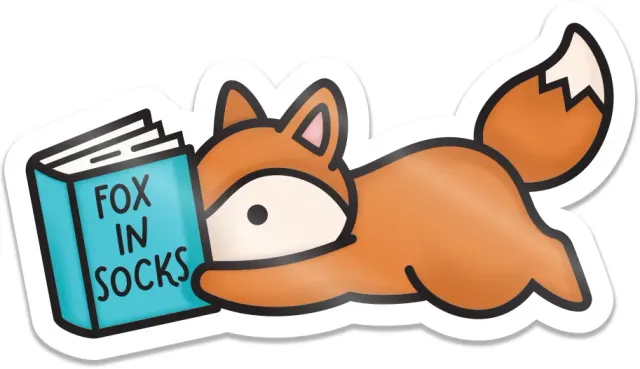 Lawn Fawn Reading Fox Vinyl Sticker matt wasserfest
