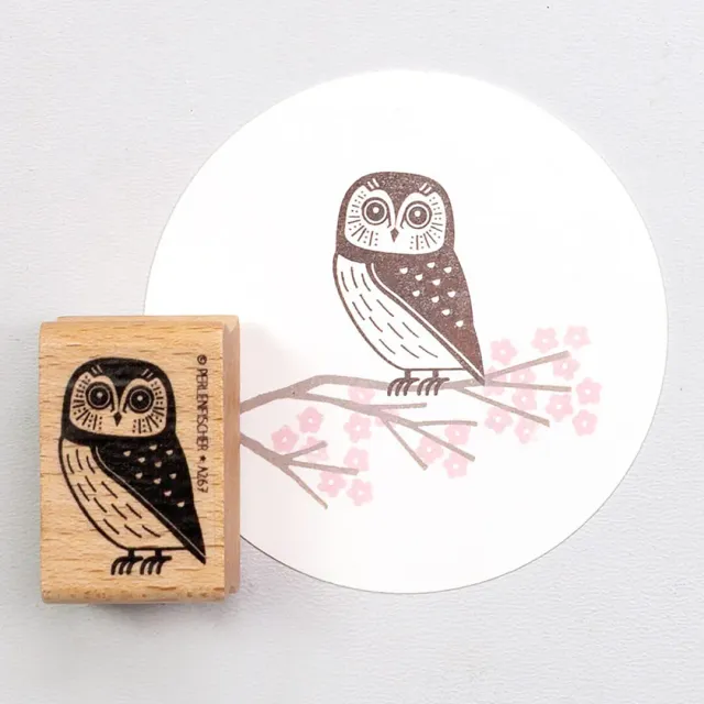 Perlenfischer Owl Stempel Eule 32,2x21,6 mm