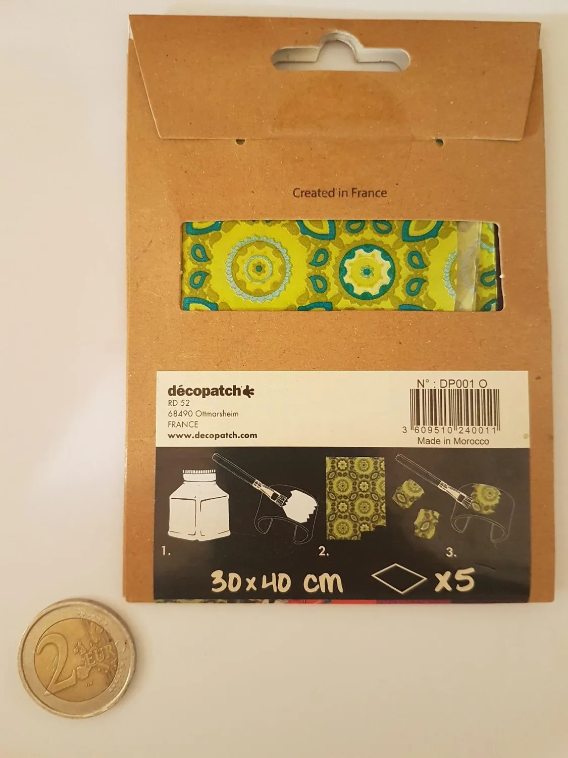 décopatch Décopocket DP001O Bastelpapier 5 Bogen sortiert