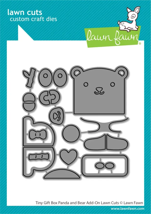 Lawn Fawn Tiny Gift Box Panda Bär Stanze 16-tlg