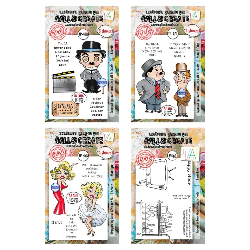 AALL and Create Celeb Caricatures Stempelset 4x A7 Karikatur