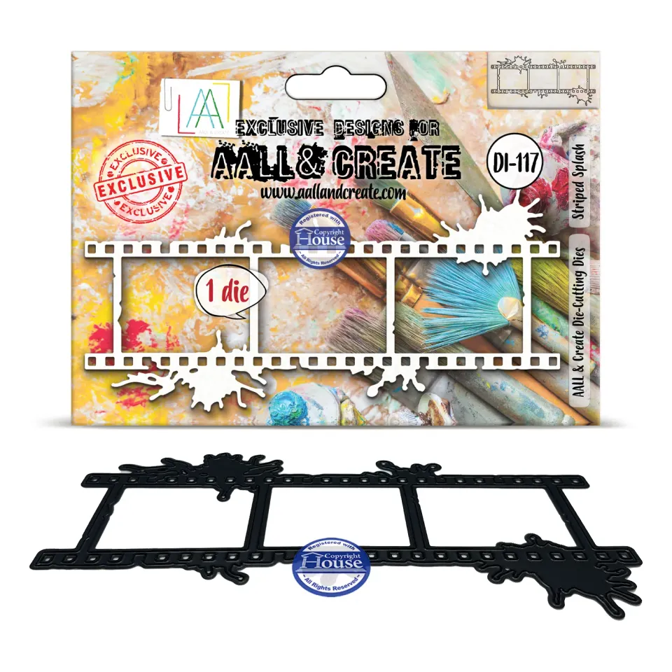 AALL and Create DI-117 Striped Splash Stanzschablone 6-teilig