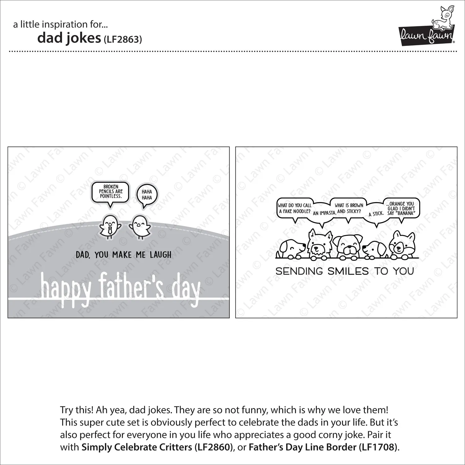 Lawn Fawn Dad Jokes Clear Stamps Vatertag