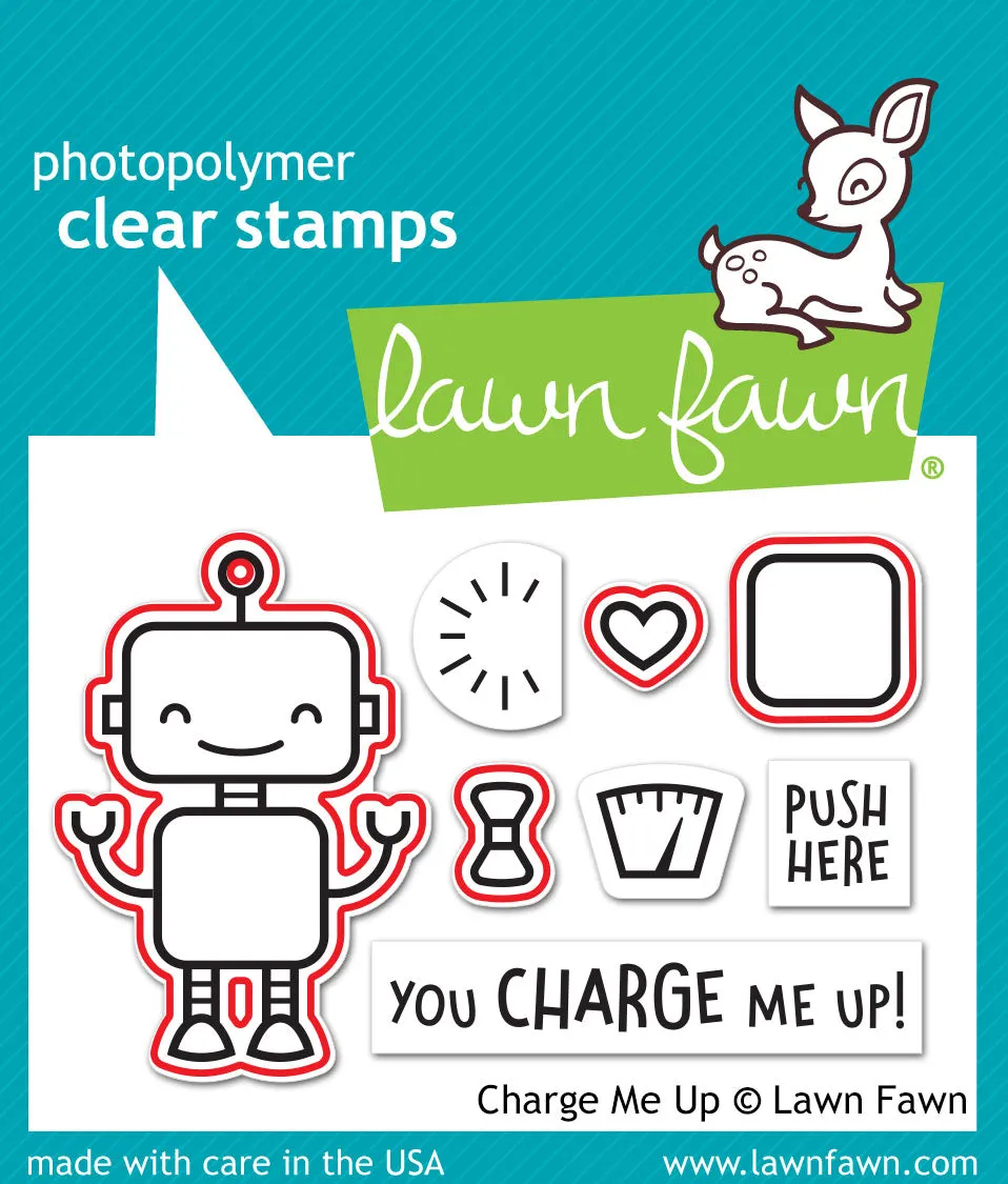 Lawn Fawn Lawn Cuts Charge Me Up Stanzschablonen Roboter