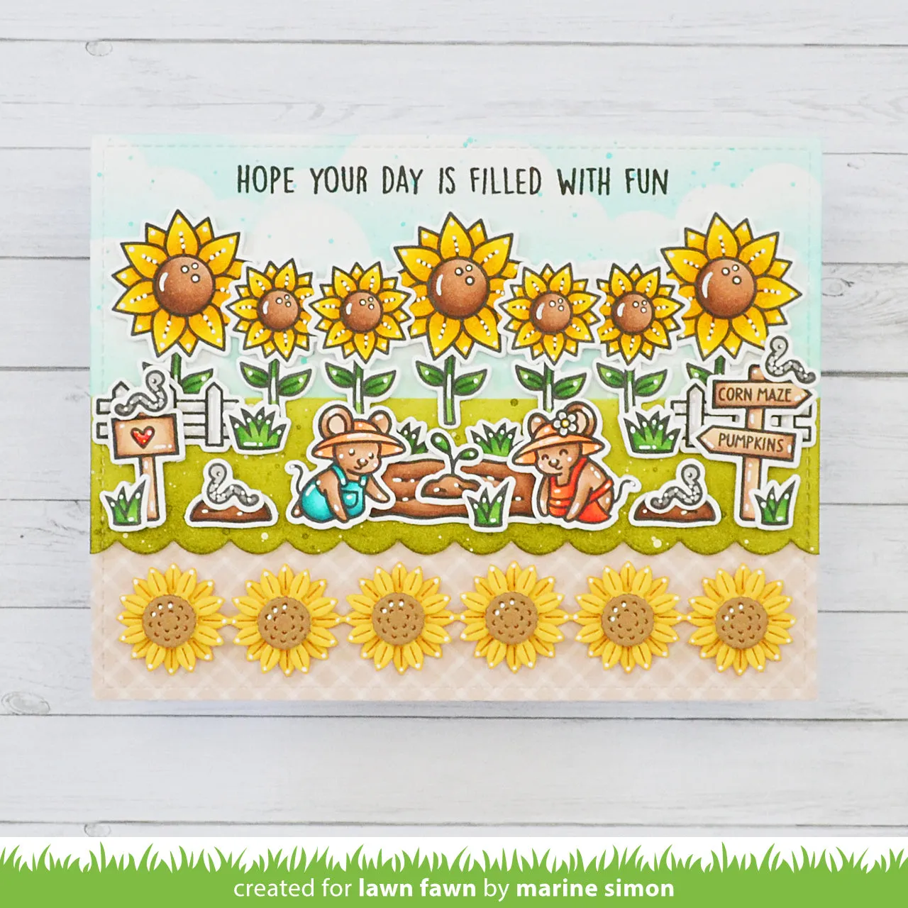 Lawn Fawn Sunflower Border Stanze 6-teilig Blumen