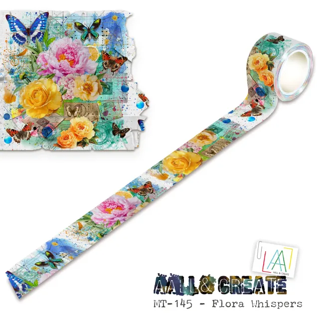 AALL and Create Layer-It-Up MT-145 Washi Tape Flora Whispers 25 mm
