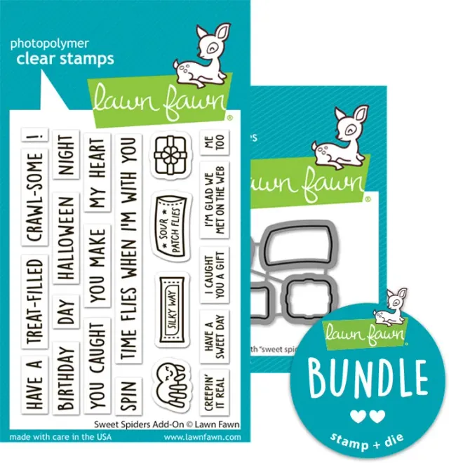 Lawn Fawn Sweet Spiders Add-On Stempel Stanzen Set Sprüche