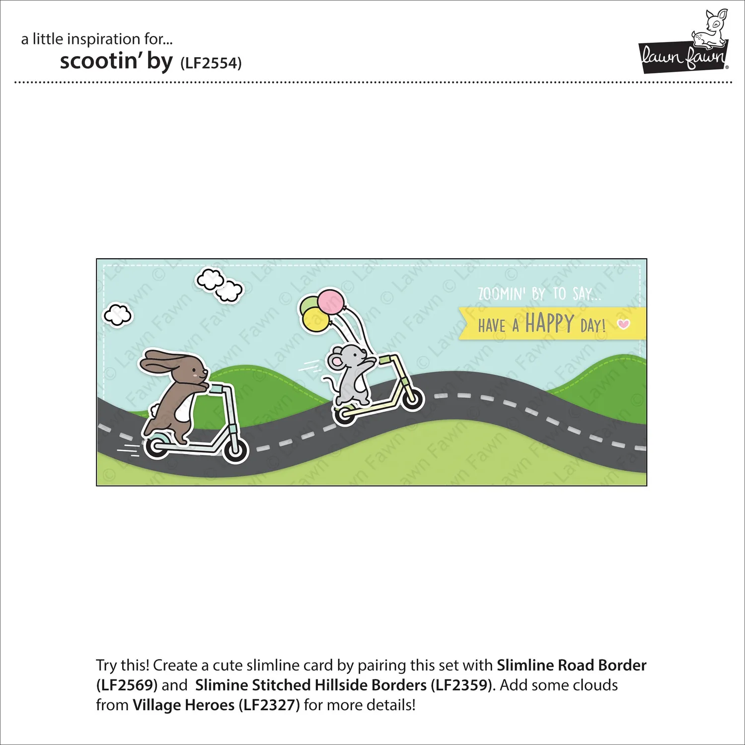 Lawn Fawn Scootin By Stempelset Roller Tiere