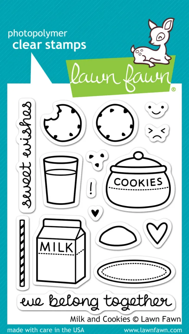 Lawn Fawn Milk and Cookies LF725 Stempelset klar