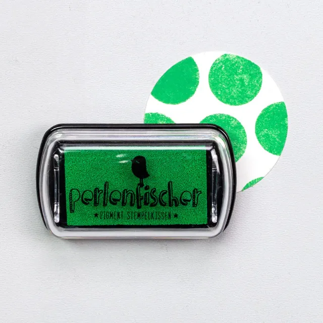 Perlenfischer Stempelkissen Grasgrün Mini Pigment