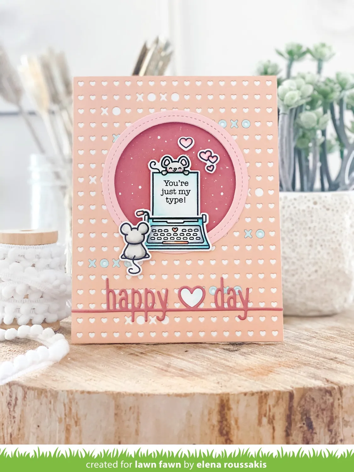 Lawn Fawn Lawn Cuts Happy Heart Day Stanze Valentinstag