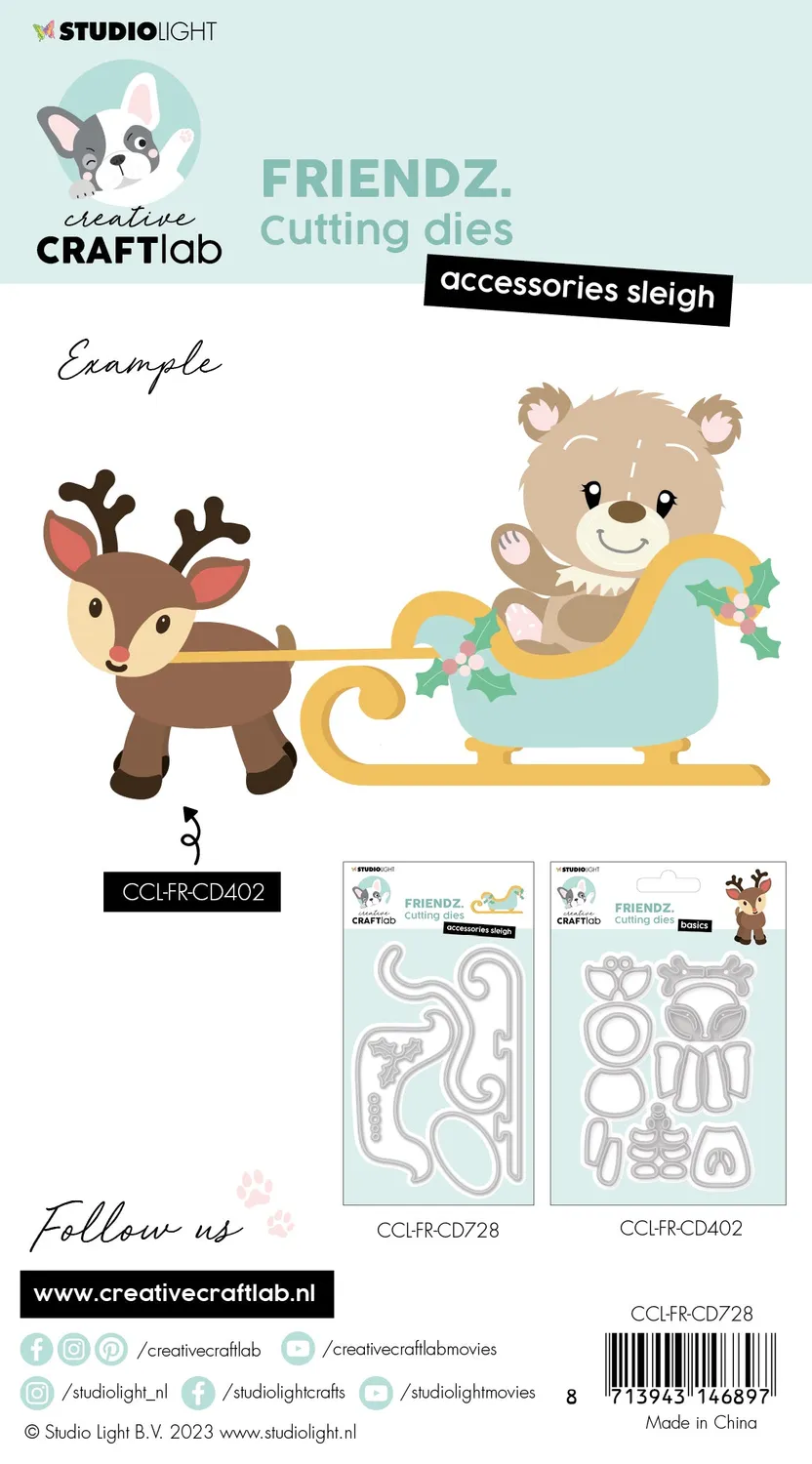 StudioLight Creative Craftlab Friendz Stanzschablone Sleigh Zubehör