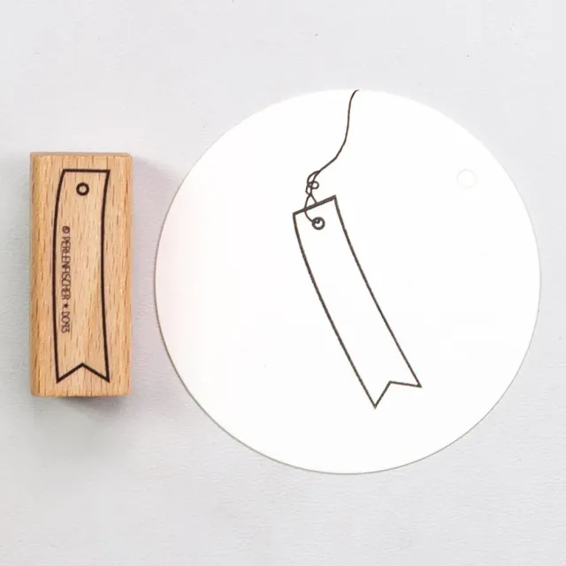 Perlenfischer Label Outline Stempel 41,5x11,1 mm Etikett