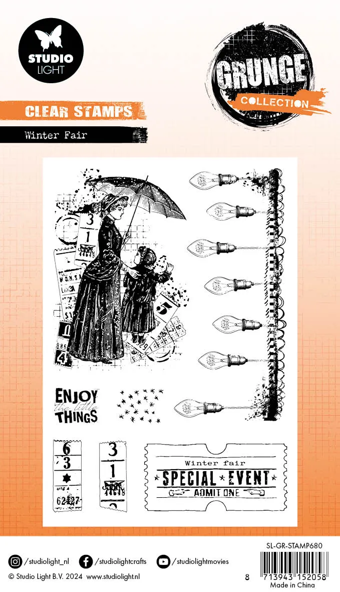 StudioLight Grunge Clear Stamp Winter Fair 93x136mm