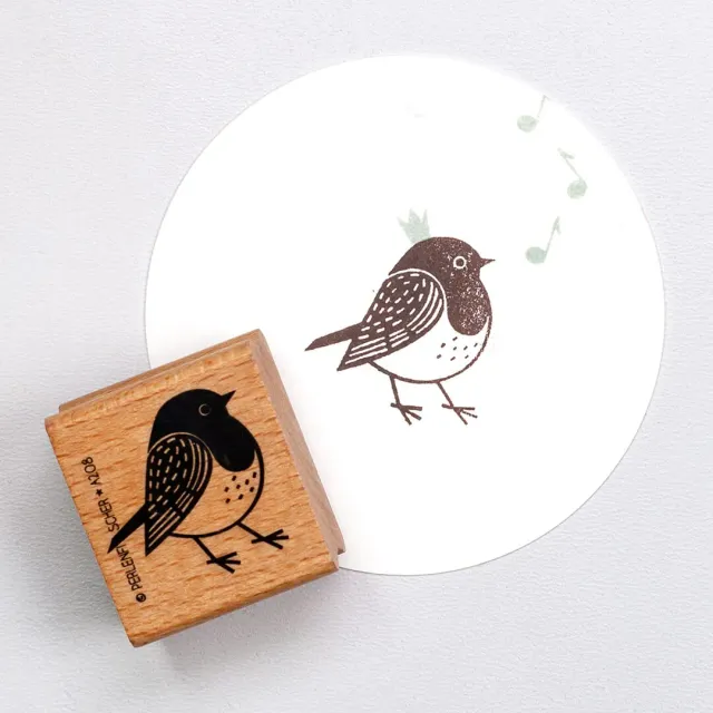 Perlenfischer Robin Stempel Holz 28x27 mm Vogel