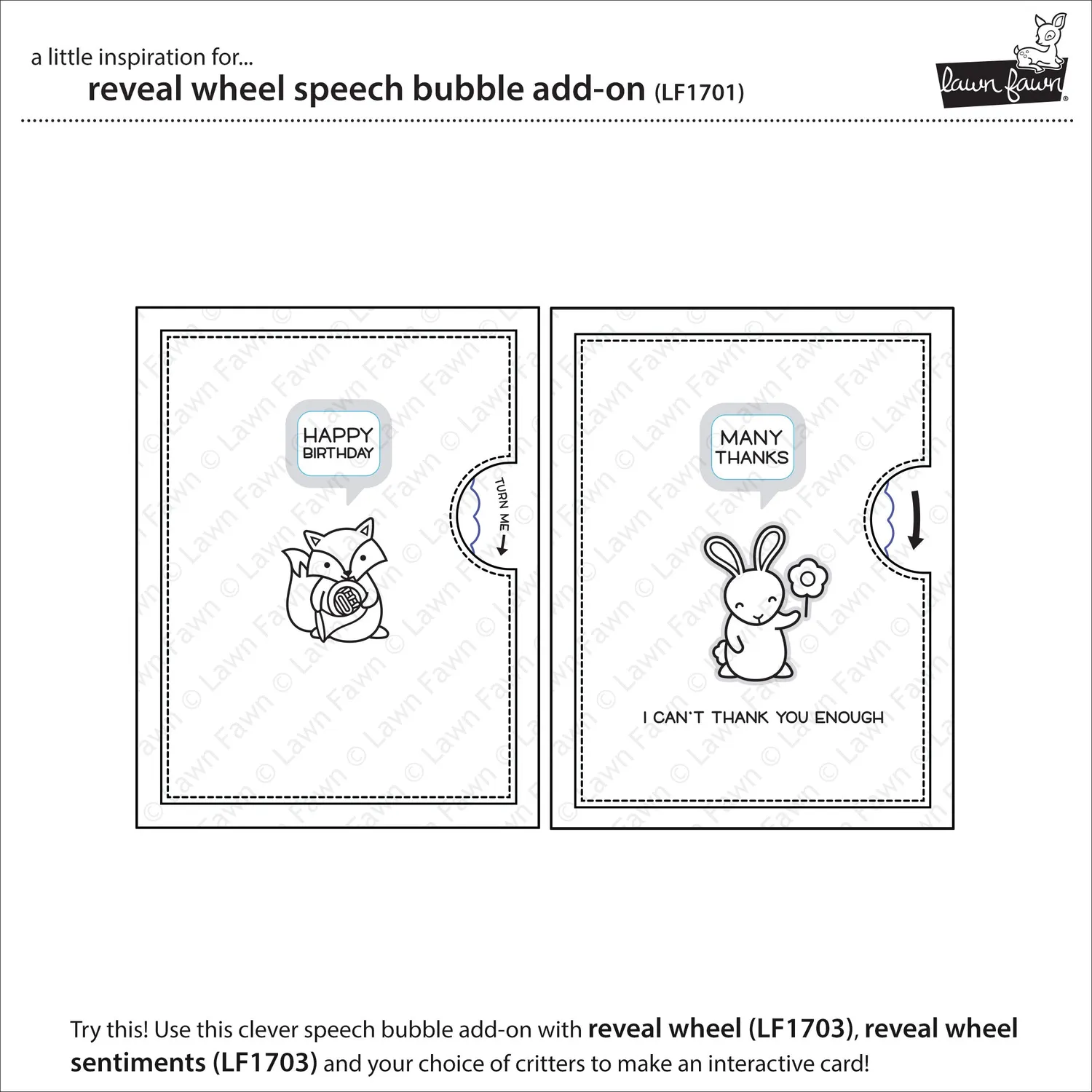 Lawn Fawn Reveal Wheel Speech Bubble Stanzschablonen