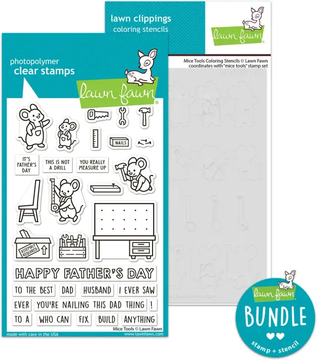 Lawn Fawn Mice Tools Stempel Schablonen Bundle Vatertag