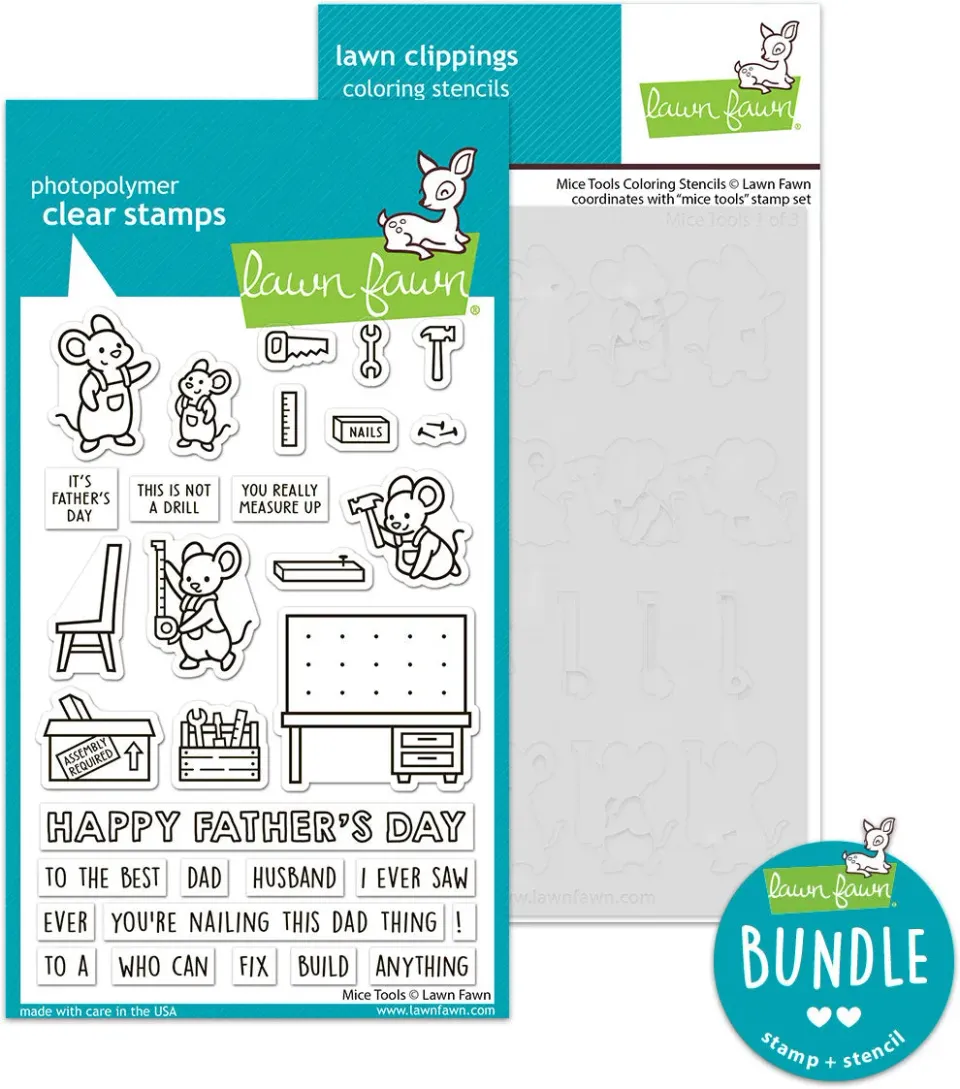 Lawn Fawn Mice Tools Stempel Schablonen Bundle Vatertag