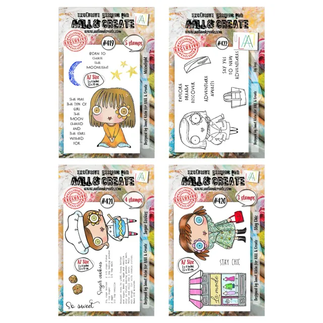AALL and Create Stay Free Stempelset A7 4er-Set