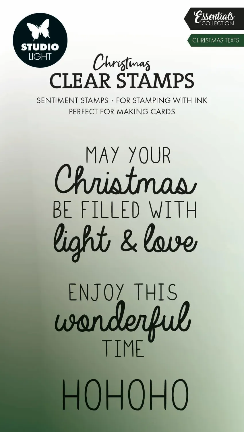 StudioLight Essentials Christmas Texts Clear Stamp 50x92mm
