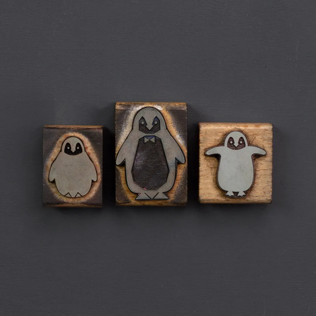 Perlenfischer Pinguinbaby 2 Stempel Holz 25 x 27 mm