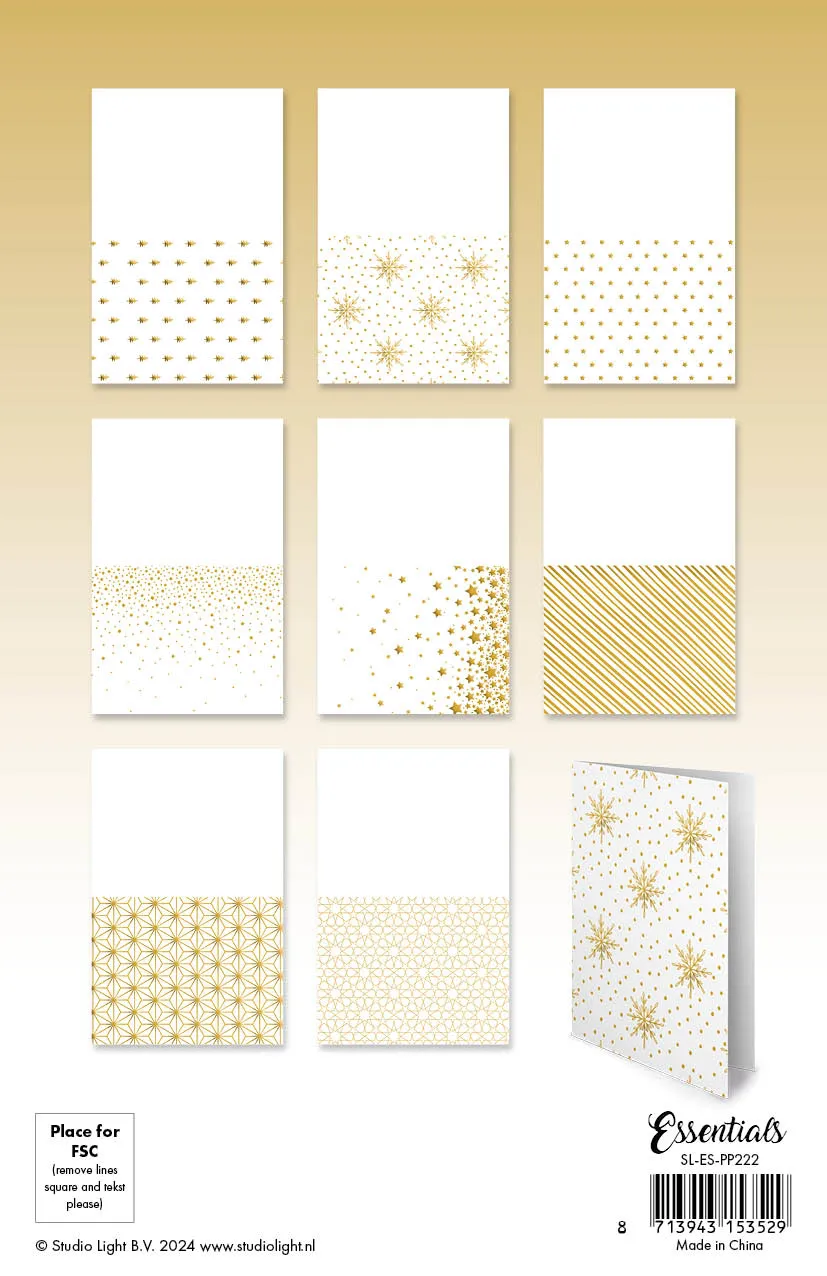 StudioLight Essentials Foiled Cards Golden Patterns