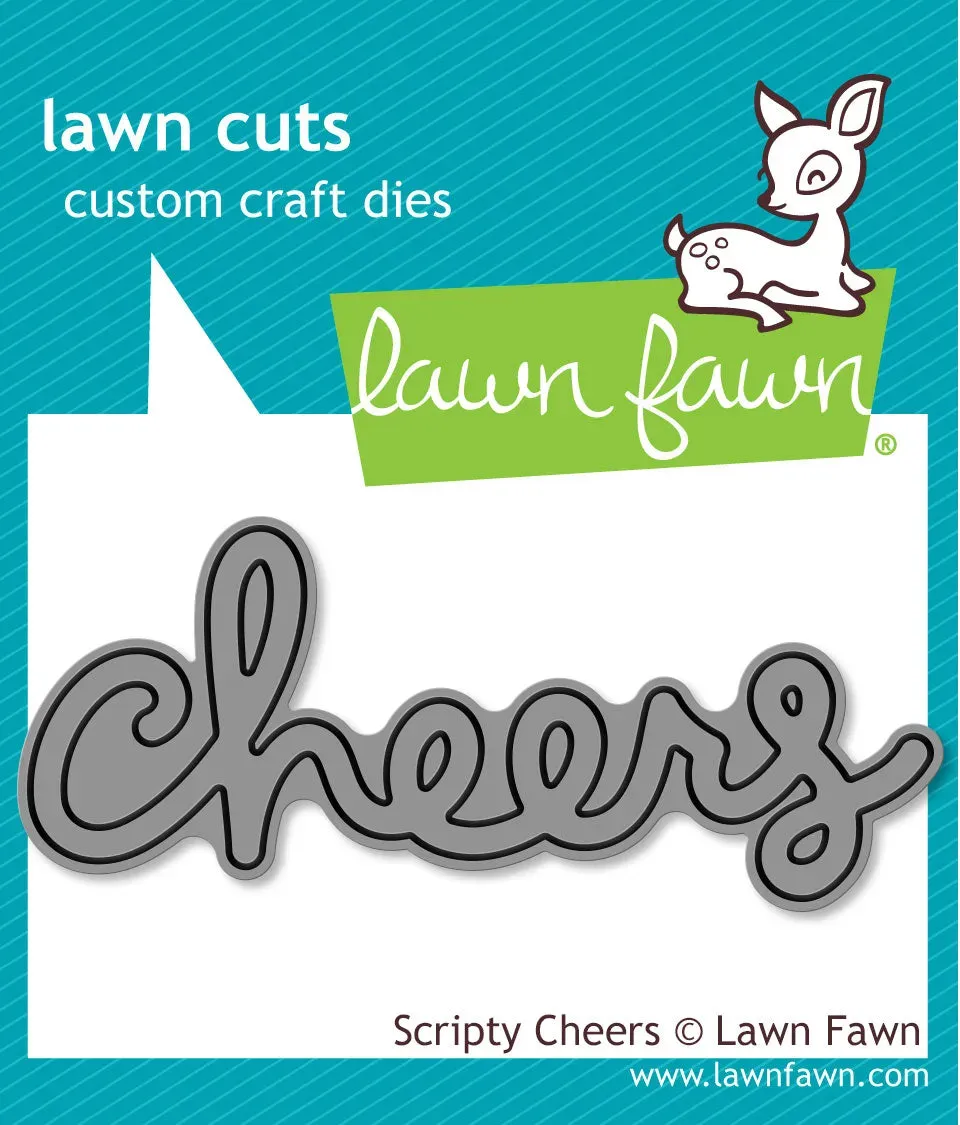 Lawn Fawn Scripty Cheers LF991 Stanzschablone Schriftzug