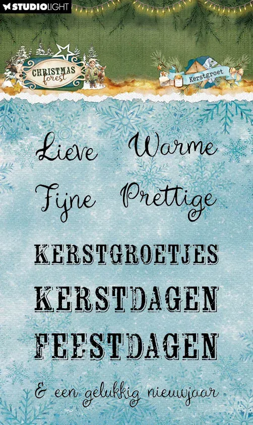 Studio Light Christmas Forest Clear Stamps Kerst groet Weihnachten