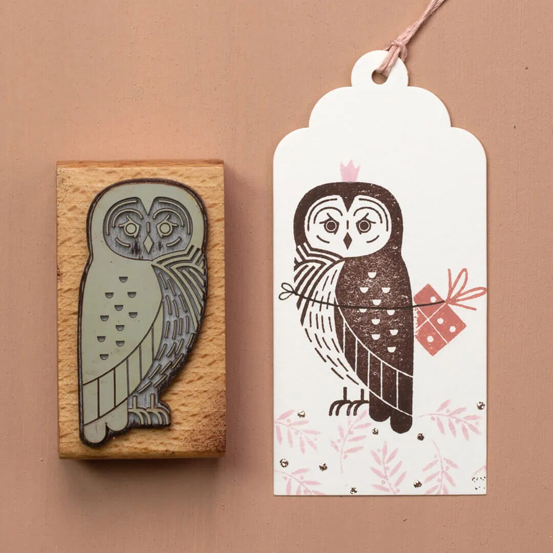 Perlenfischer Tawny Owl Stempel 55x27 mm Eule