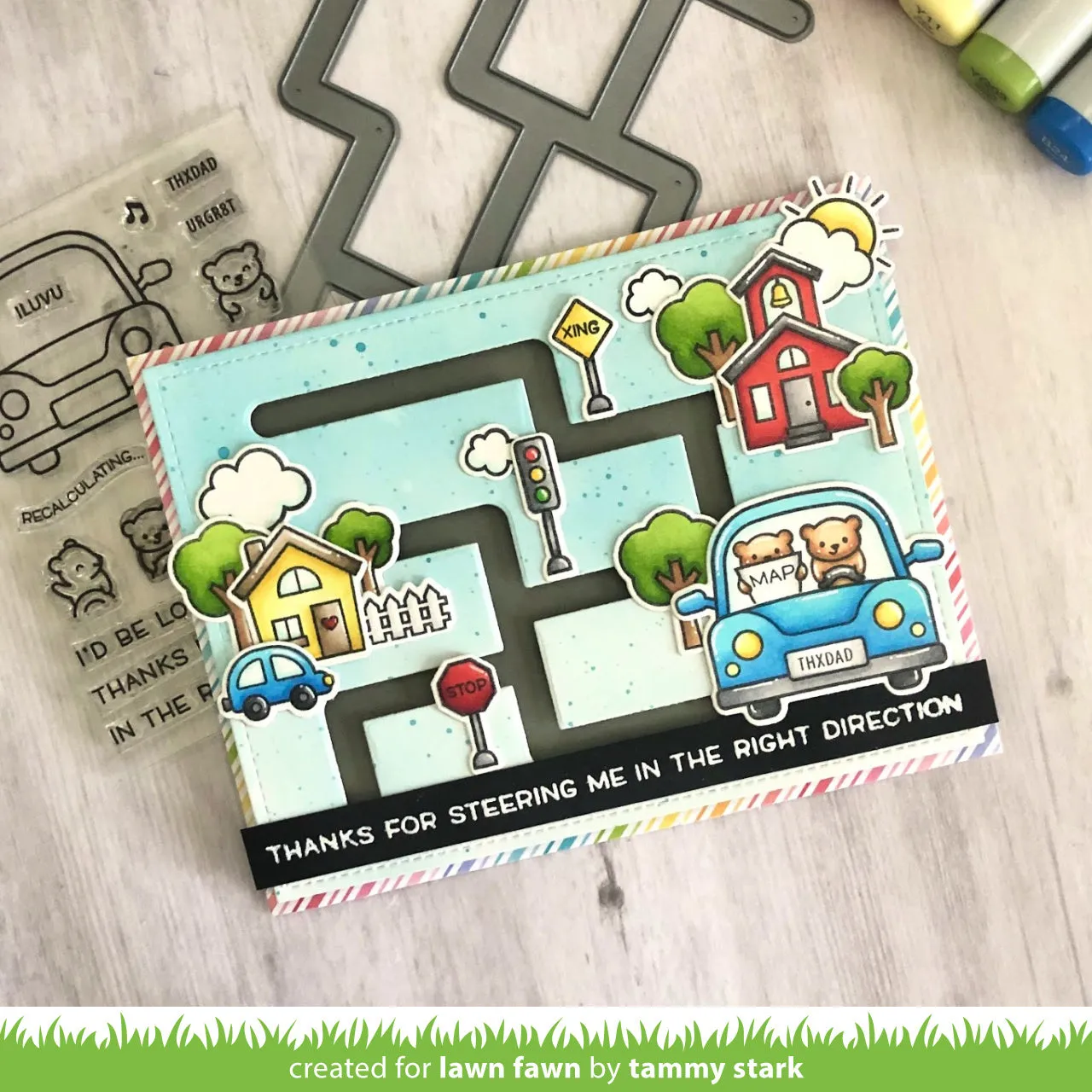 Lawn Fawn Slide on Over Maze Stanzschablone interaktiv