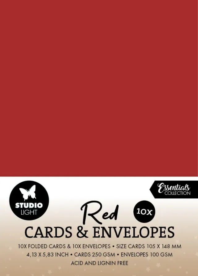 StudioLight Essentials Christmas red Karten und Umschläge A6 20-tlg