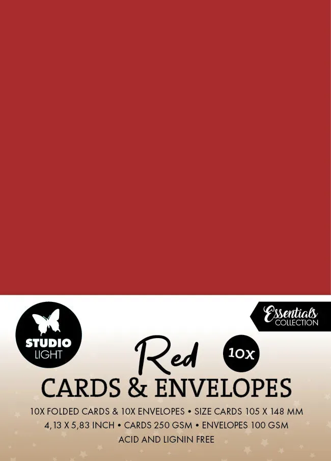 StudioLight Essentials Christmas red Karten und Umschläge A6 20-tlg