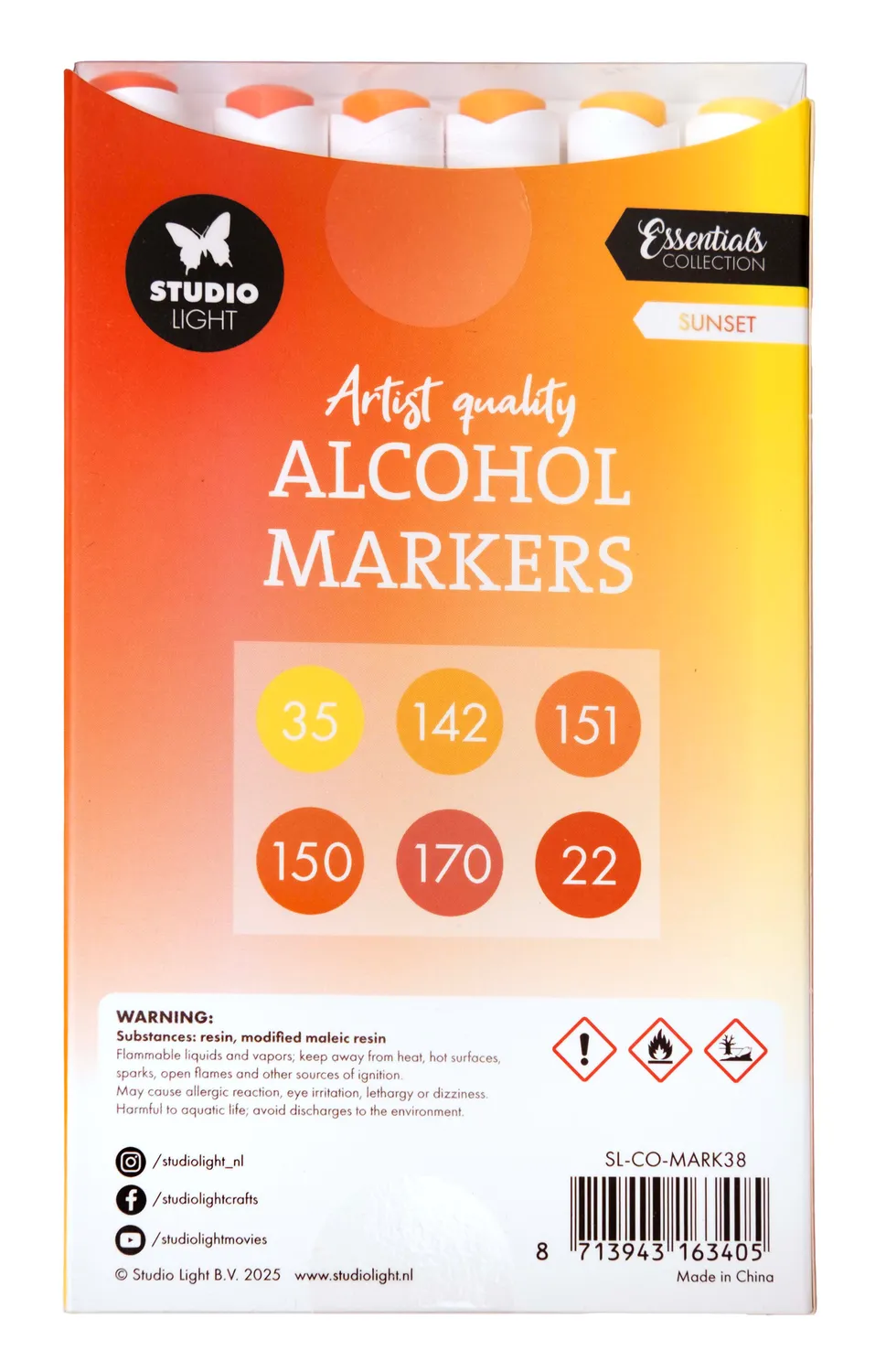 StudioLight Essentials Sunset Alcohol Marker 6er