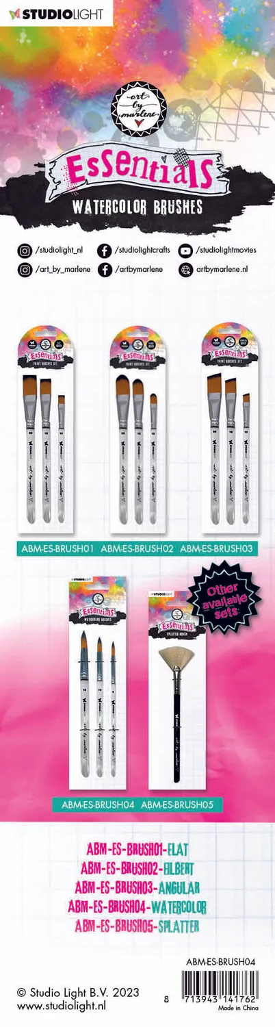 StudioLight Art by Marlene Essentials Aquarellpinsel 3er Set Pinsel