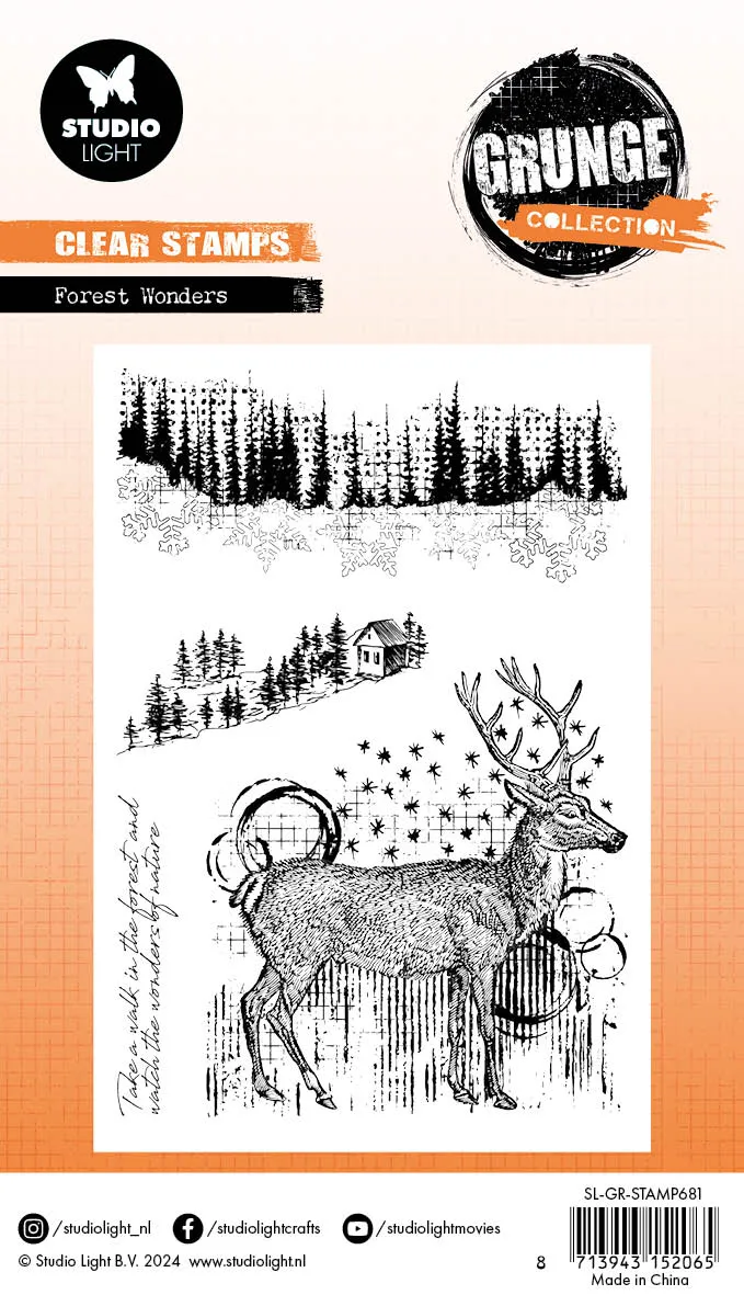 Studio Light Grunge Clear Stempel Forest Wonders 93x136 mm