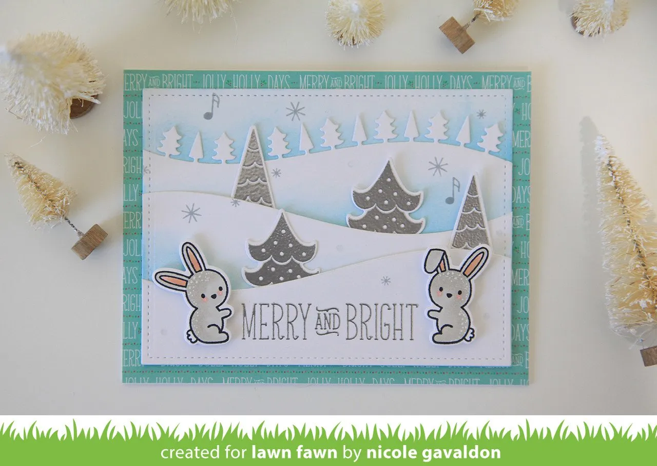 Lawn Fawn Snow Day Stempelset 20-teilig Winter Hasen