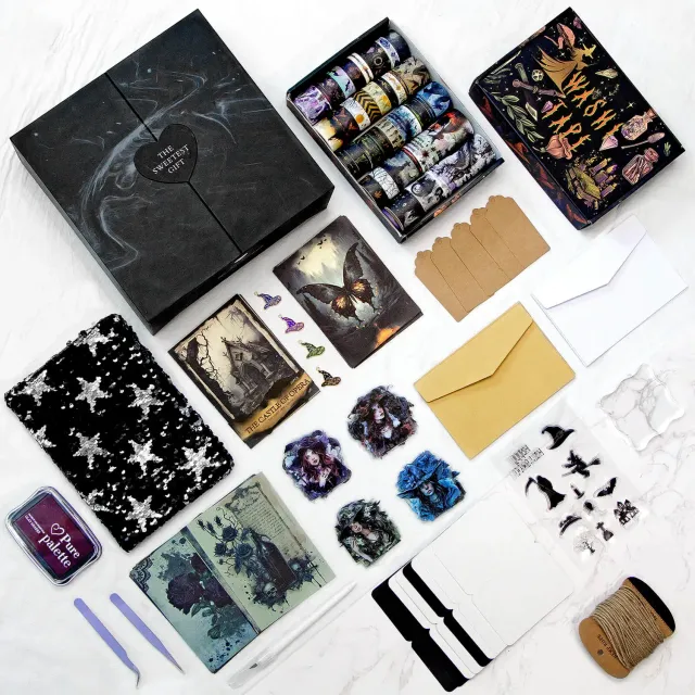 Ieebee Magic Witch Box Set Scrapbooking 25-teilig lila