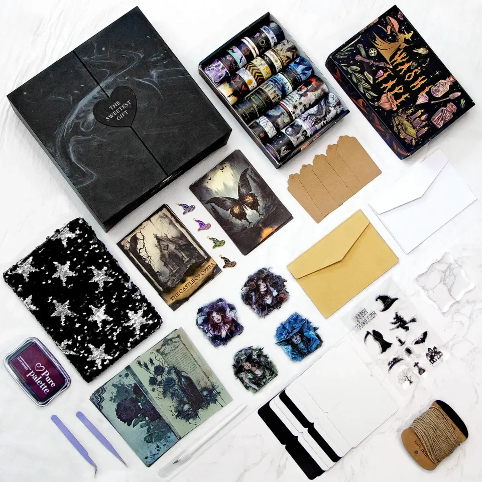 Ieebee Magic Witch Box Set Scrapbooking 25-teilig lila