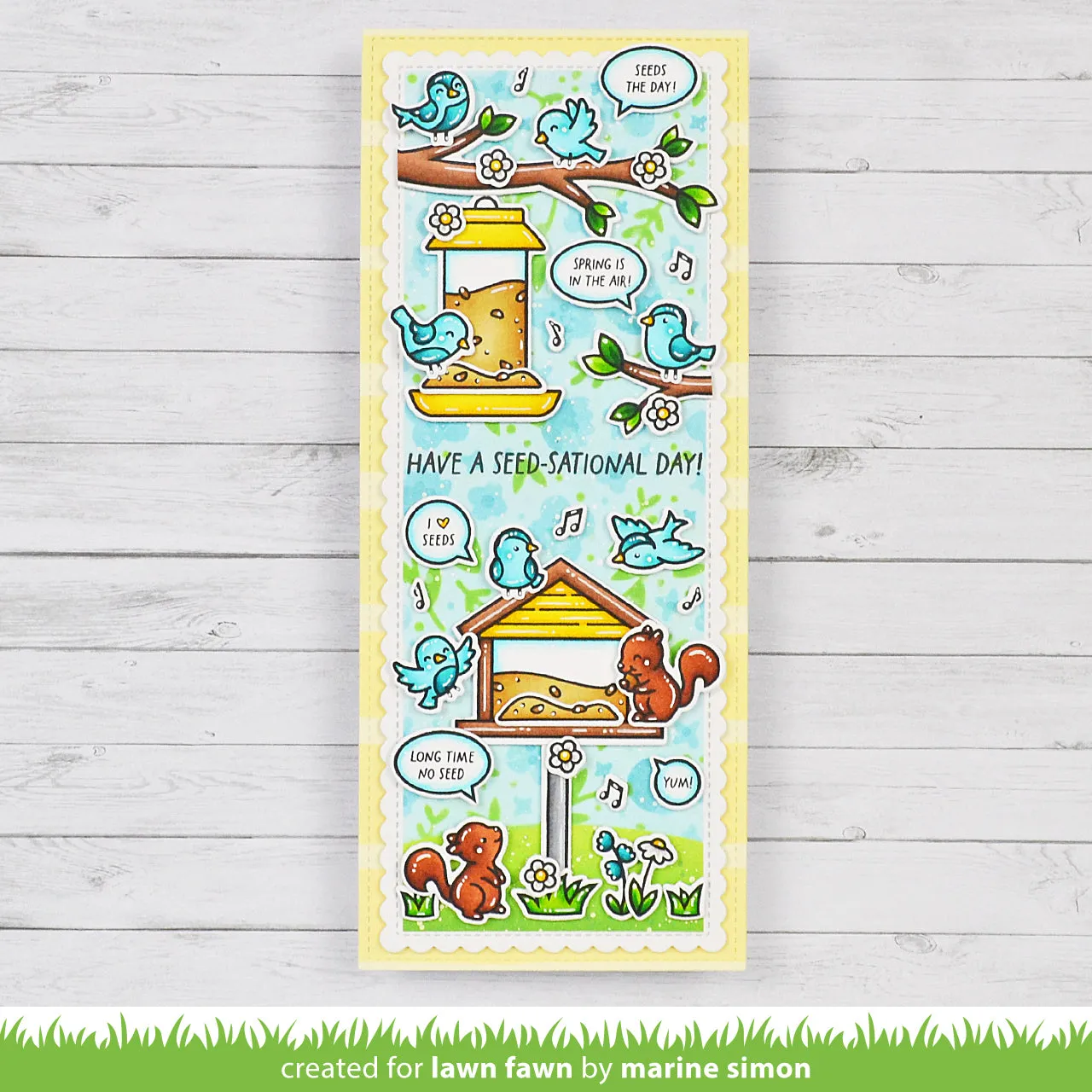 Lawn Fawn Backyard Bird Feeder Add-On Stempelset Vogel