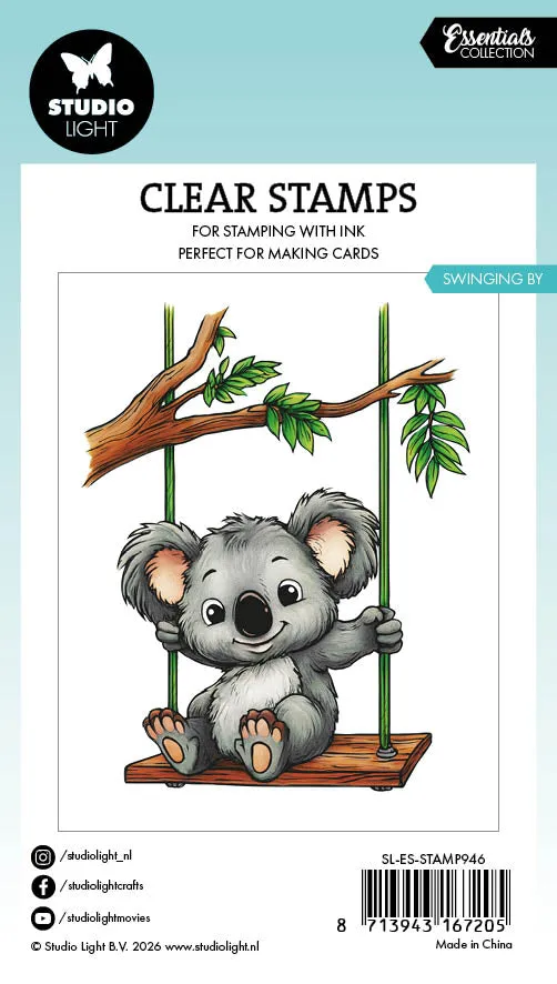 StudioLight Essentials Swinging by Koala Clear Stamps Tiermotiv