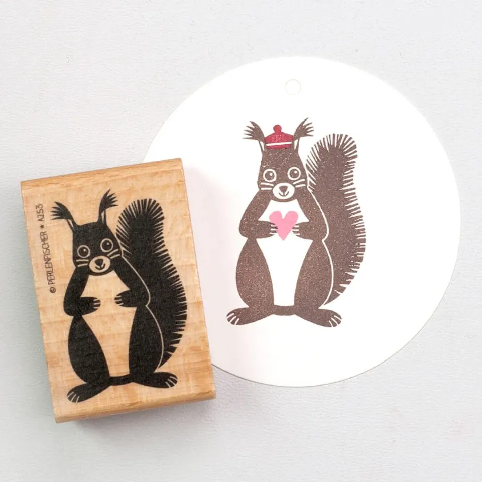 Perlenfischer Eichhörnchen 2 Stempel 31x47 mm