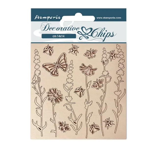 Stamperia Provence SCB119 Stanzteile 14x14 Blumen Schmetterling