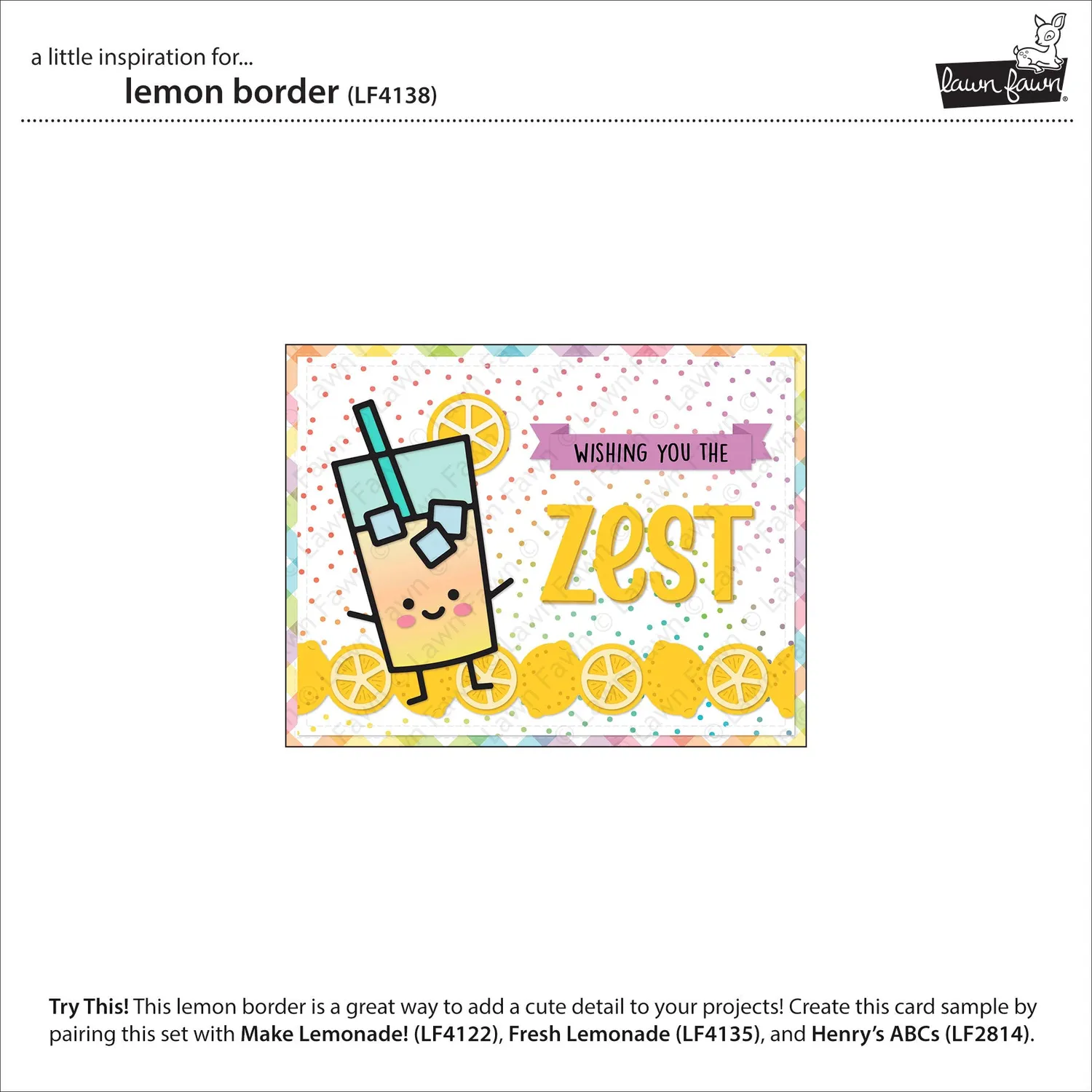 Lawn Fawn Lemon Border Lawn Cuts Stanzschablone Zitrone 3-tlg