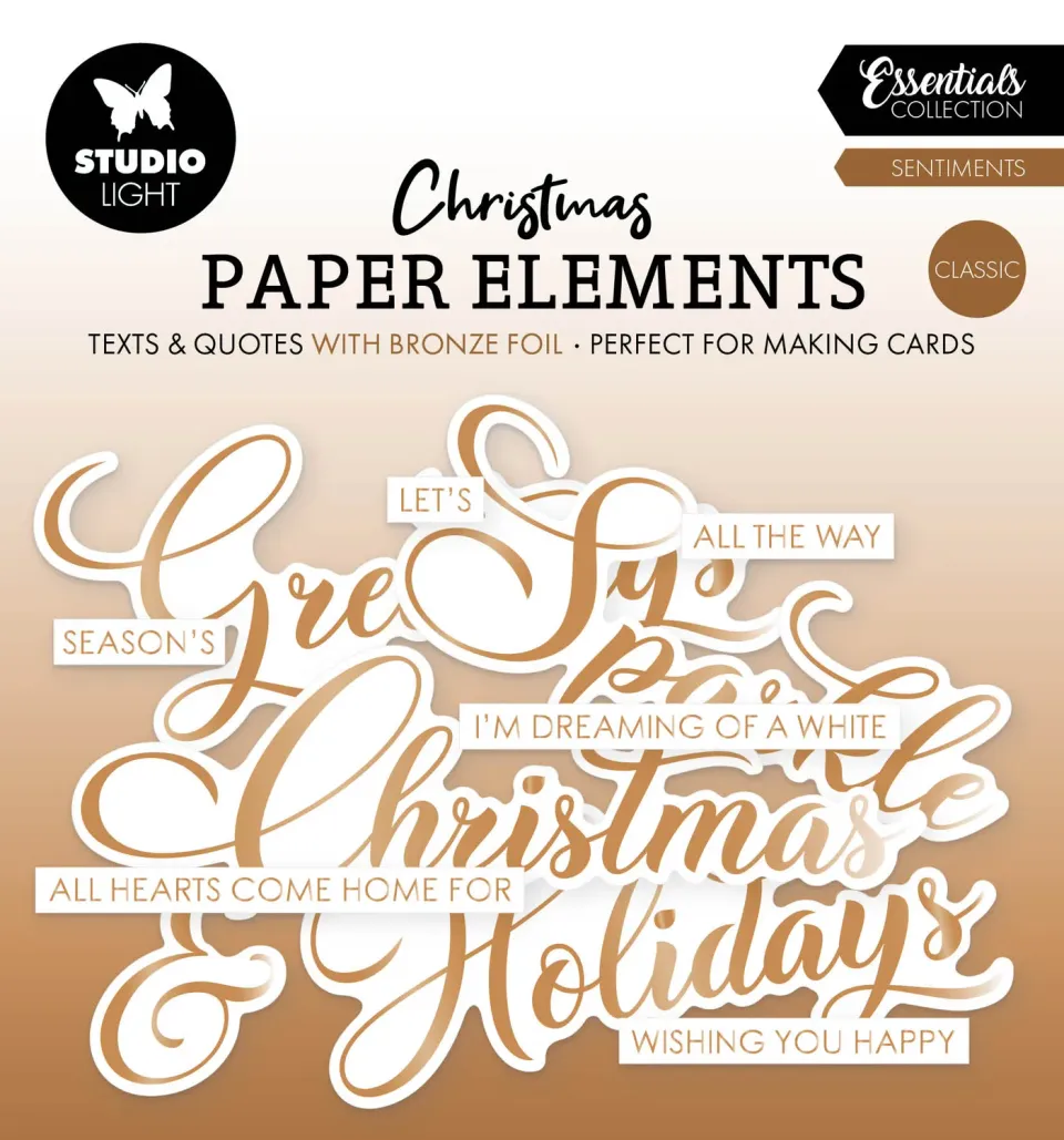 StudioLight Essentials Papierelemente Bronze Sentiments 40-tlg