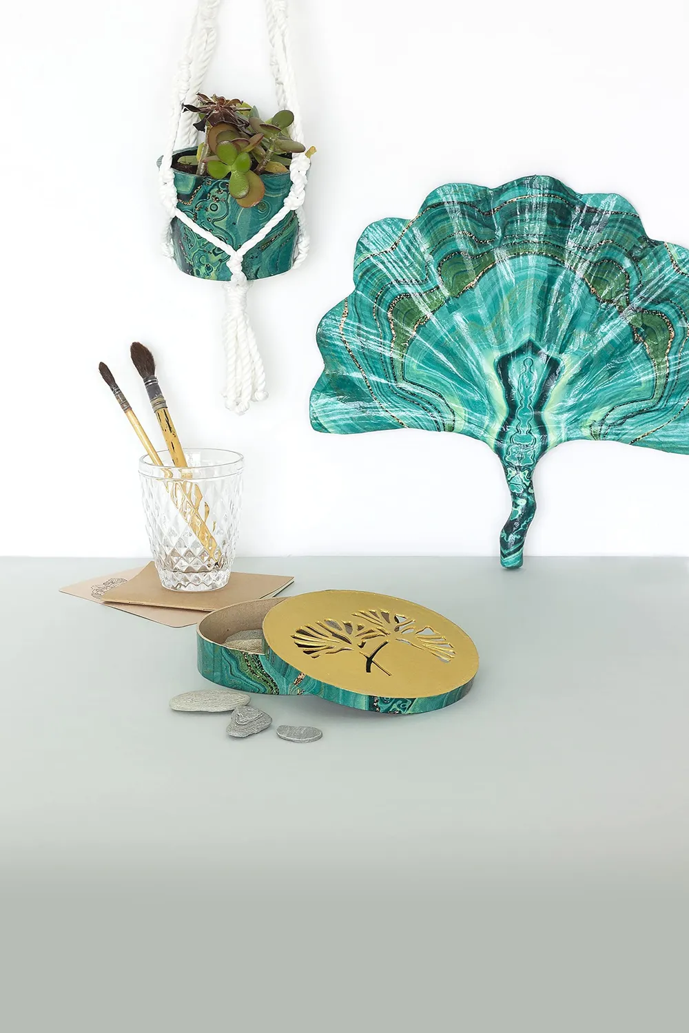 Décopatch AC894C Ginkgoblatt Pappmaché Rohling 32 cm braun